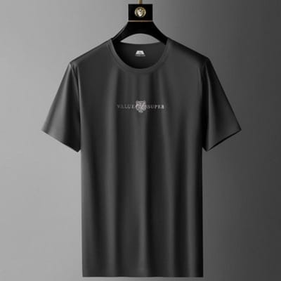Heren Korte Mouw Jong en Middelbare Leeftijd Heren Nieuwe Zomer Mode Casual Ijszijde Korte Mouw T-shirts XXXXXL black