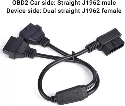 OBD2 Verlengkabel - OBD-II Splitter Kabel - Diagnose Apparatuur - Dubbele Uitgang - 30 CM