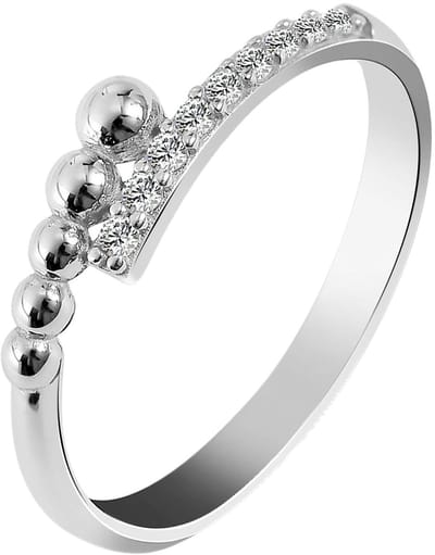 AKZENT Akzent dames ring "Airin" aus 925 Sterlingzilver, gerhodineerd, duurzaam, maat 48-62