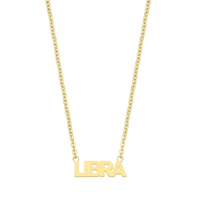 CO88 Collection Zodiac 8CN-26181 Stalen collier - Hanger libra - 38 + 7 cm - Goudkleurig
