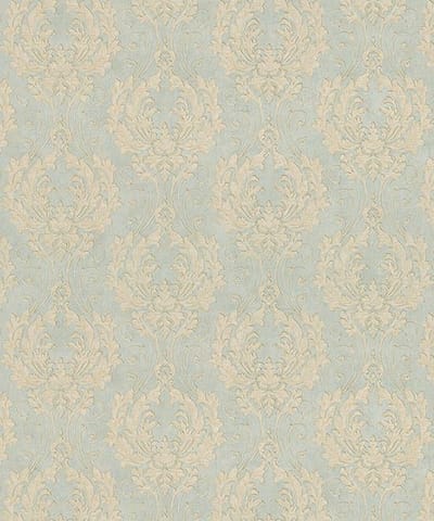 BAROK BEHANG KLASSIEK GROENBLAUW GOUD VILLA DANELLI DUBBELBREED VD3106