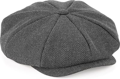 Beechfield 'Heritage Baker Boy Cap' Charcoal Grijs Maat L/XL