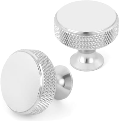 10 Stuks Ronde Kastknoppen in Zilver, Aluminium Deurklinken voor Meubels, Geschikt voor Keuken, Kasten en Laden
