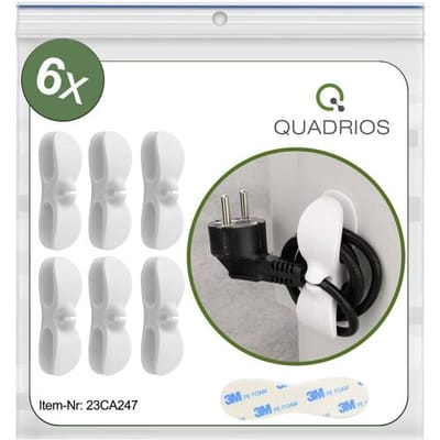 Quadrios 23CA247 Kabelhouder Zelfklevend 23CA247 Bundel-Ø (vast)=8 mm Wit 6 stuk(s)