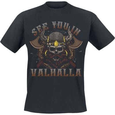 Sprüche - Fun T-shirt - See You In Valhalla - S tot M - voor Mannen - zwart