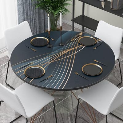 Nordic Style Pvc Tafelkleed Waterdicht En Oliebestendig Leren Tafelkleed Plastic Rond Eenvoudig Hotel Leren Tafelmat 80cm in diameter