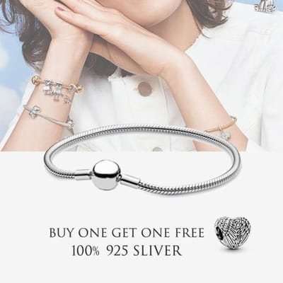 Nouveau Bracelet Chaîne Serpent en Argent Sterling S925 Moments Fermoir O Couronne Compatible Breloques Argent Original Pour Femmes Fabrication de Bijoux DIY 18cm rose