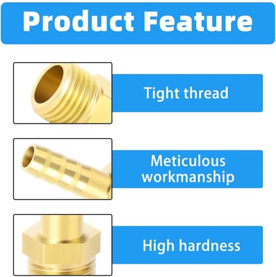 Dailygoods- Knelkoppelingen 12mm OD - Messing Slangpilaar - Mannelijke BSP Connector - 5 Stuks - Hoge Temperatuur/Druk Bestendig - Efficiënte Installatie - Pijpfitting