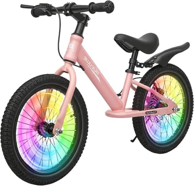 Kinderloopfiets - Loopfiets kinderen - Leren fietsen - Veilige schijfrem - 16 inch - Roze
