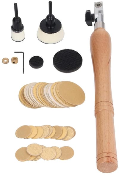 Complete handschuurset voor houtbewerking met 1 inch lagers en 2 inch schuurdiscs - 50-delige set voor draaien en afwerken van houten kommen