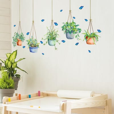 Dailygoods- Muursticker 3D Effect - Planeet/Plant - Grassticker - Veilig voor Kinderen - Niet-giftig - Antibacterieel - Wanddecoratie