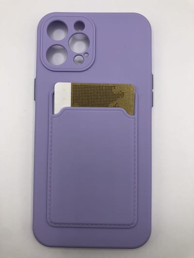 TPU back cover met vakje voor pasje - Geschikt voor Appel iPhone 12 Pro Max - Lila