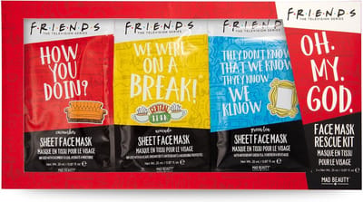 Friends 3-pak Sheet Gezichtsmaskers - Komkommer, Avocado & Groene Thee - TV-Show Merchandise - Verzorging en Ontspanning