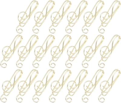 20 Stuks Gouden Paperclips met Muziek Sleutels Motief voor Kantoor en Creatieve Stationery Geschenken