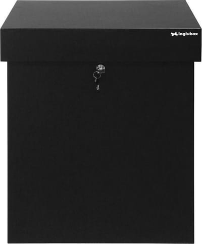 Logixbox - XL - Pakketbox - Topbox XL - Zwart - 1mm dik staal - Drukslot voor XL Pakketten (42,3 x 33,3 x 64 cm) -- Géén Bouwpakket --