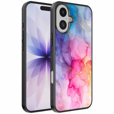 Geschikt voor iPhone 17 Telefoonhoesje met marmeropdruk - TPU backcover case marble design - Regenboog - Smartphonica geschikt voor iPhone 17