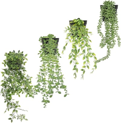 Simulatie Groene Hangpot Planten - Datura, Eucalyptus, Pea, Chlorophytum Comosum voor Binnen en Buiten, Bruiloft Decoratie en Kunstlandschap