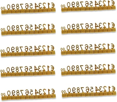 50 Stuks Digitale Prijskaartjes 3D Metalen Rekken Verstelbare Prijs Kubus Kit voor Winkel Display, Sieraden en Horloge Presentatie, Prijsmarker Labels in Goud
