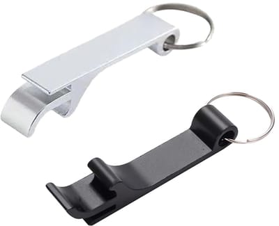 Flesopener sleutelhanger, set van 2 bierflesopeners, mini sleutelhanger flesopener, multifunctionele flesopener van aluminiumlegering, flesopener sleutelhanger, geschikt voor feesten, feestdagen en bijeenkomsten.