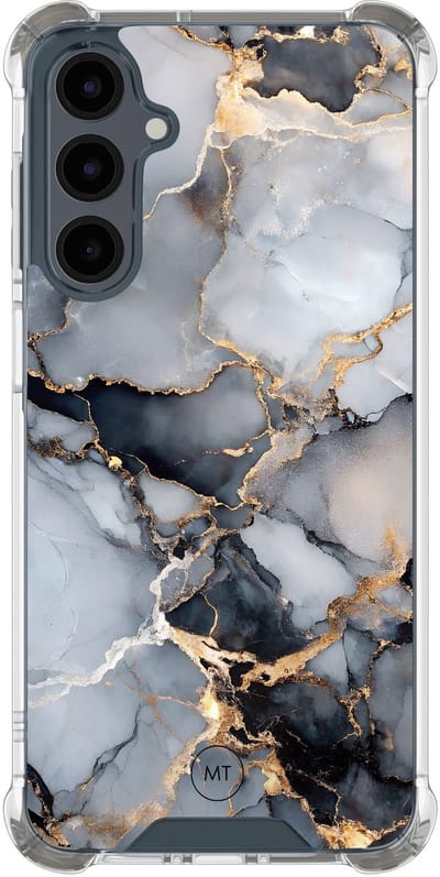 Hoesje (shockproof) geschikt voor Samsung Galaxy A16 - Marble mist - Extra sterke case - TPU/polycarbonaat - Marmer - Grijs, Transparant
