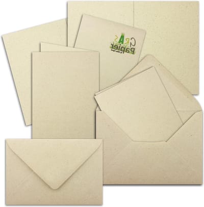 Dubbele graspapier kaarten - 100 stuks - milieuvriendelijk - 280 g/m² - voor uitnodigingen en wenskaarten