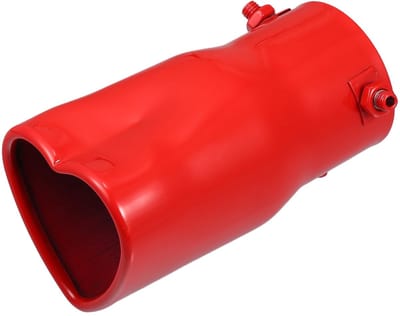 Dailygoods- Uitlaatpijp Hartvormig - 2.48 Inch Buitendiameter - 2.64x2.36 Inch Uitlaatmaat - Schroefbare Demperpunt - Metaal Rood - Duurzaam en Slijtvast - Uitlaatdemper