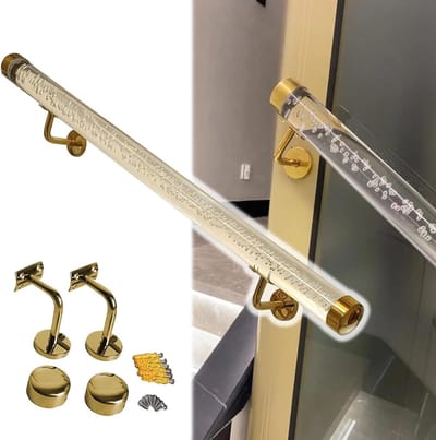 Acryl Trapleuning - Buis Balustrade - Veiligheid Verhogen - Met Bubbels - Tot 6 Meter - Goud