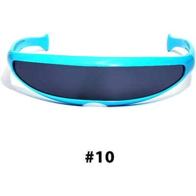 Nieuwe Futuristisch Smalle Cyclops Zonnebril Laser Bril UV400 Persoonlijkheid Spiegelend Glas Kostuum Bril Mannen Gafas De Sol As shown in the figu blue