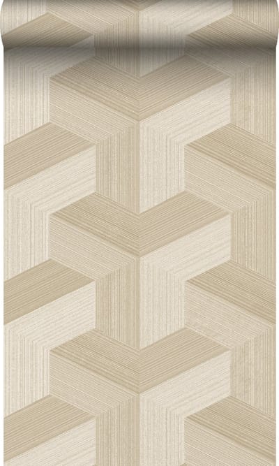 Origin Wallcoverings behang grafisch 3D motief beige - 53 cm x 10.05 m - 347949