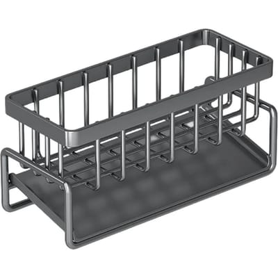 Égouttoir d'évier en acier inoxydable, support de rangement pour éponge, support de robinet, égouttoir à savon, porte-serviettes, étagère, organisateur, accessoires de cuisine gray