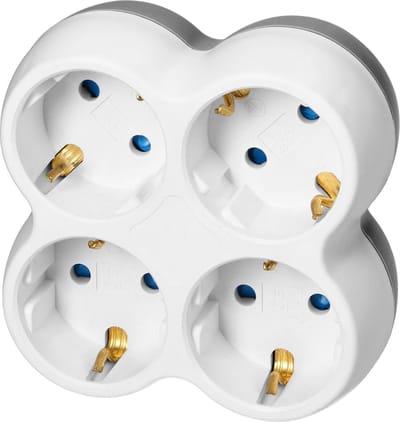 Orno Doorvoerstekker - 4 stopcontacten - Splitter met max 3680 Watt - Wit