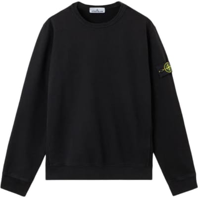 Stone Island Klassiek Effen Kleur Geborsteld Fleece Katoen Ronde Hals Pullover Sweatshirt Unisex sweatshirt K2S156100028S0A20V0029 M black
