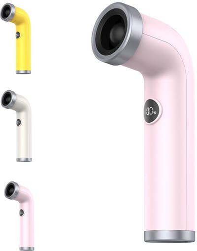 Handventilator Bladloos - Uniek Gebogen Design - Mini Ventilator - Turbo Hogesnelheid met 100 Standen & LED Display - USB-C Oplaadbaar 3000mAh - Stil & Draagbaar - Kindvriendelijk - Roze