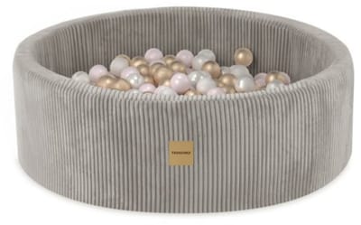 Trendmix Ballenbak met 200 Ballen – Ballenbad voor Baby & Peuter – Corduroy – 90 x 30 cm – Beige