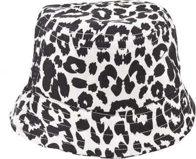 Kinder Bucket Hat / Strand Hoed - Luipaard Zwart/Wit | 52-54 cm | Katoen | Fashion Favorite