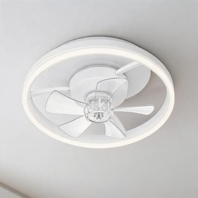 Stille efficiënte plafondventilator 20 inch met dimbare LED-verlichting 3000K-6500K, DC-motor, 6 snelheden, zomer/winterstand, timer 1/4/8 uur en afstandsbediening, ideaal voor slaapkamer