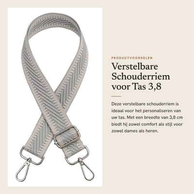 Dailygoods- Tasriem Verstelbaar - Schouderband 3,8 cm - Polyester - Lichtgewicht - Voor Dames/Heren - Comfortabel en Robuust - Schouderriem