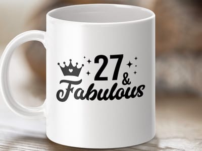 Mok 27 and Fabulous, Verjaardag Mok, 27e Verjaardag Cadeau, Vrouw Cadeau, Verjaardagsmok, Leuke Mok, Fabulous Mok, Crown Mug