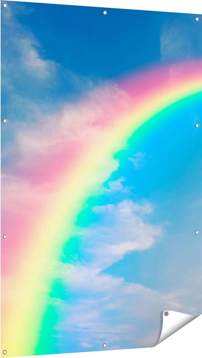 Gards Tuinposter Regenboog - 100x150 cm - Tuindoek - Tuindecoratie - Wanddecoratie buiten - Tuinschilderij