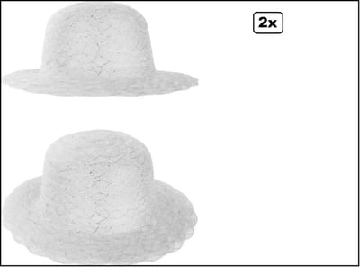 2x Dameshoed Organza zilver - Dames hoed thema feest prinsjesdag luxe