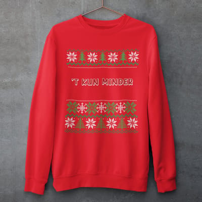 Drenthe Kersttrui Rood T Kun Minder - Maat XS - Uniseks Fit - Kerstkleding Voor Dames & Heren