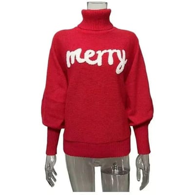 Gebreide dames coltrui losse trui vrouwelijke trui elegante winter warme herfst nieuwjaar trendy kersttrui XL