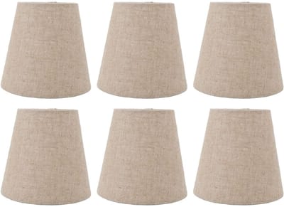 Store_7 - Kleine Lampenkap - Lampenkap Clip - Verlichting Accessoires - Linnen Stof - Kaarsen Lampen - Geschikt voor Kleine Lampen - 6 Stuks