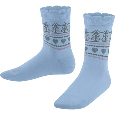 FALKE Shiny Icecrown gedessineerd katoen sokken kinderen blauw - maat 23-26