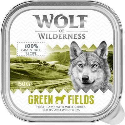 6x150g Adult Green Fields Lam Wolf of Wilderness Hondenvoer nat