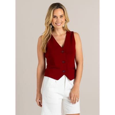 IVY BEAU Givenny Tops - Dark Red - maat 40