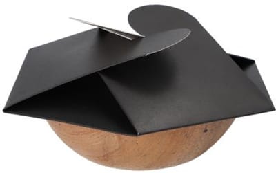 25 Schalen, Palmblad rond 900 ml Ø 21 cm · 6 cm natur/schwarz mit separatem Flower-Lid