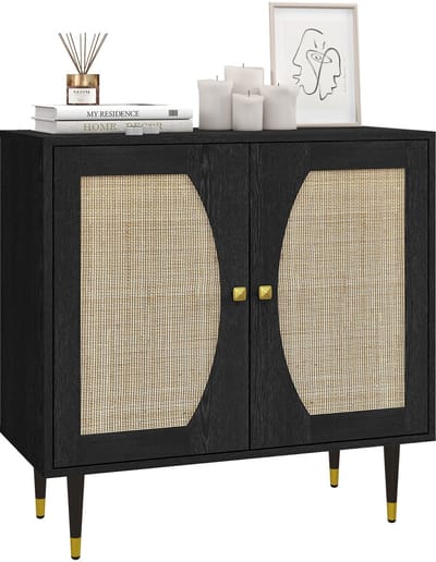 HOMCOM-Dressoir-Spaanplaat-80x38x79cm-Zwart