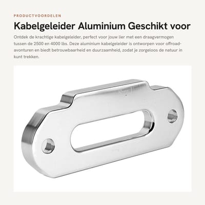 Dailygoods- Kabelgeleider Aluminium - Hawse Fairlead - Draagvermogen 2500-4000 lbs - Slijtvast - Offroad - Bescherming lierkabel - Lieraccessoire