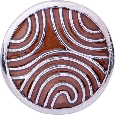 Quiges - Dames Click Button Drukknoop 18mm Golven Bruin - EBCM024